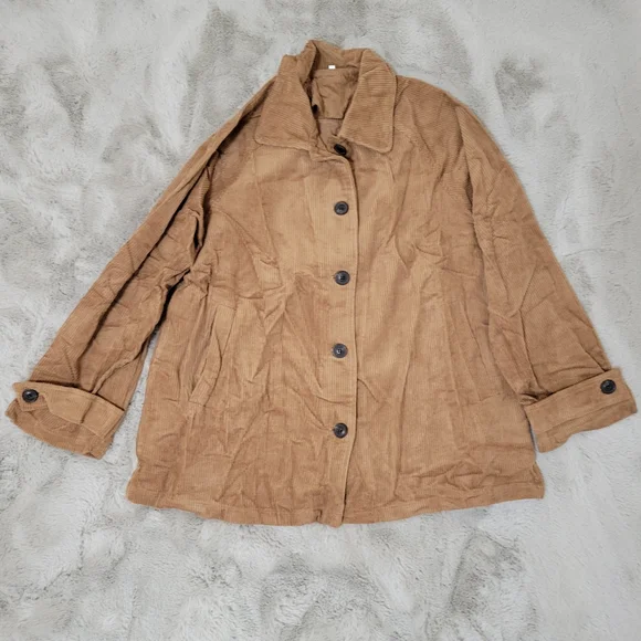 Nwot Minibee Brown Corduroy Jacket/ Shacket - Picture 3 of 9